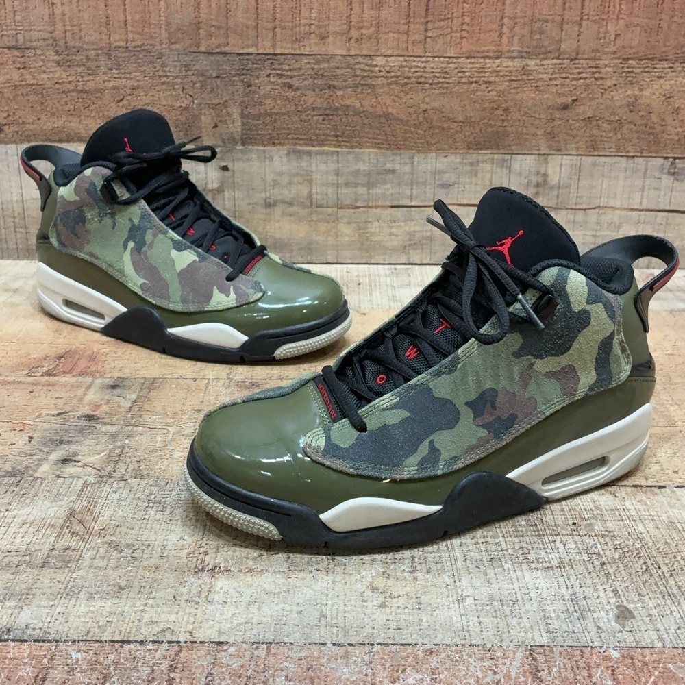 Jordan Shoes Mens Size 8 41 Green Camo Mid Top Basketball Sneaker 311046-200